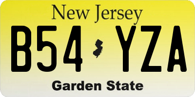 NJ license plate B54YZA
