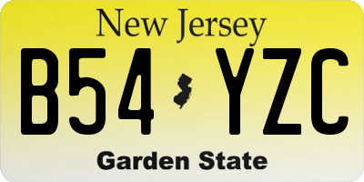 NJ license plate B54YZC