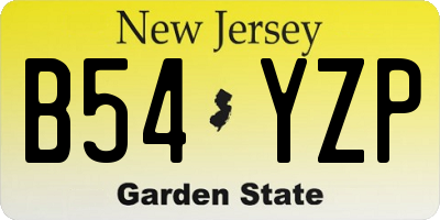 NJ license plate B54YZP
