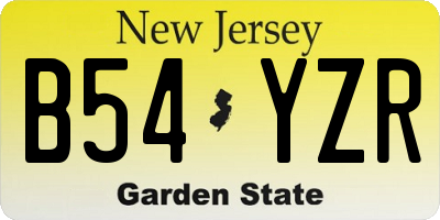 NJ license plate B54YZR