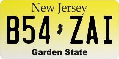 NJ license plate B54ZAI