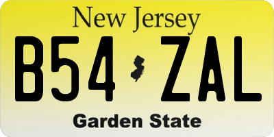 NJ license plate B54ZAL