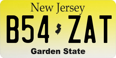 NJ license plate B54ZAT