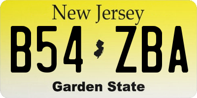 NJ license plate B54ZBA