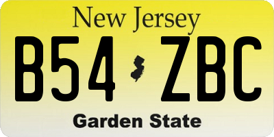 NJ license plate B54ZBC