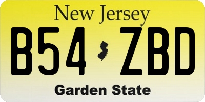 NJ license plate B54ZBD