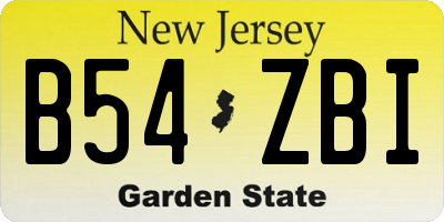 NJ license plate B54ZBI