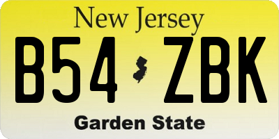 NJ license plate B54ZBK