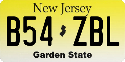NJ license plate B54ZBL