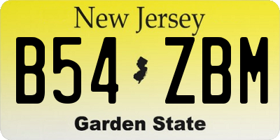 NJ license plate B54ZBM