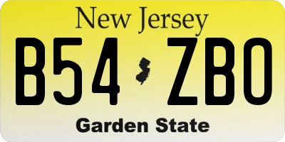 NJ license plate B54ZBO