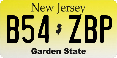 NJ license plate B54ZBP