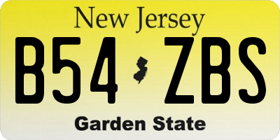 NJ license plate B54ZBS