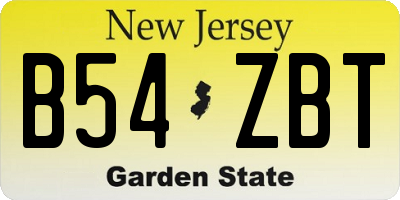 NJ license plate B54ZBT