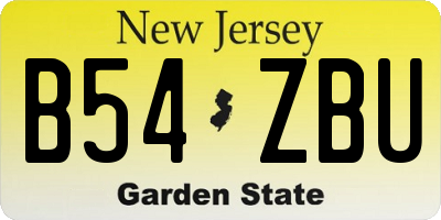 NJ license plate B54ZBU