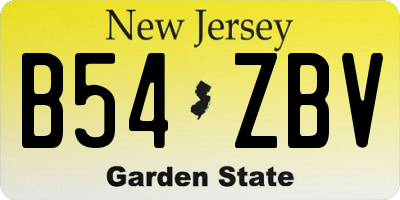 NJ license plate B54ZBV