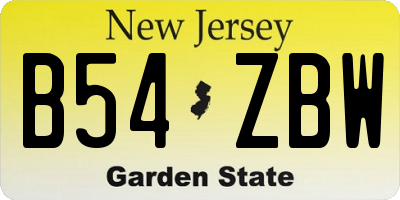 NJ license plate B54ZBW