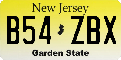 NJ license plate B54ZBX