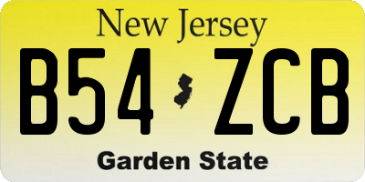 NJ license plate B54ZCB
