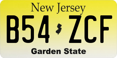 NJ license plate B54ZCF