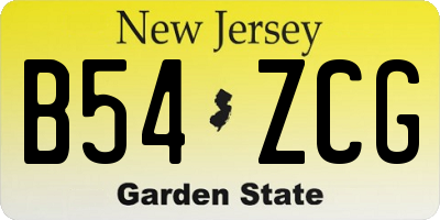NJ license plate B54ZCG
