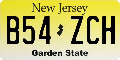 NJ license plate B54ZCH
