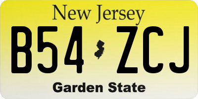 NJ license plate B54ZCJ