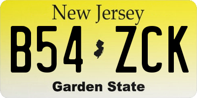 NJ license plate B54ZCK