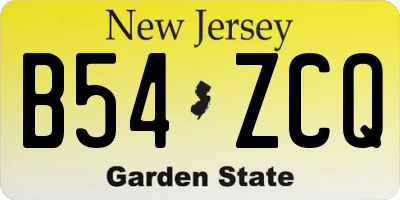 NJ license plate B54ZCQ