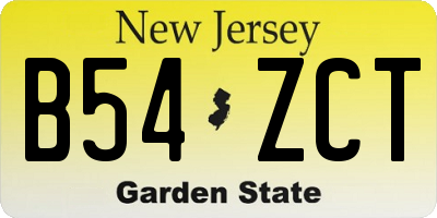 NJ license plate B54ZCT