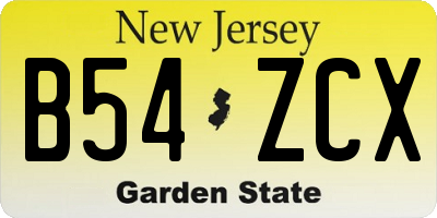 NJ license plate B54ZCX
