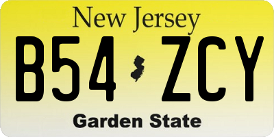 NJ license plate B54ZCY