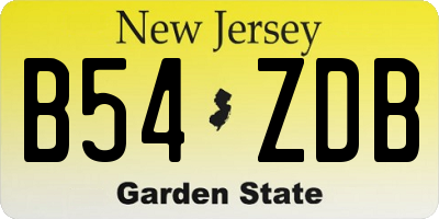 NJ license plate B54ZDB