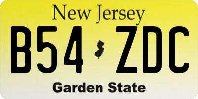 NJ license plate B54ZDC