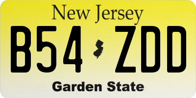 NJ license plate B54ZDD