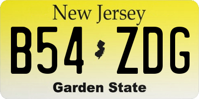 NJ license plate B54ZDG