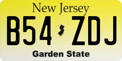 NJ license plate B54ZDJ