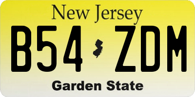 NJ license plate B54ZDM