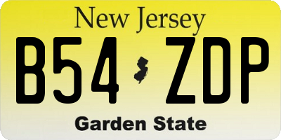 NJ license plate B54ZDP