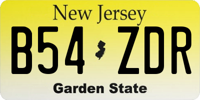NJ license plate B54ZDR