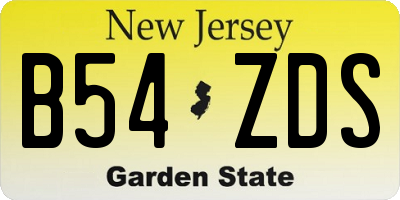 NJ license plate B54ZDS