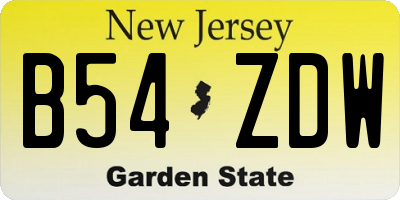 NJ license plate B54ZDW