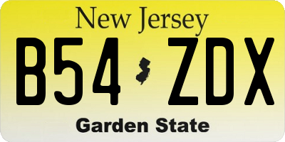 NJ license plate B54ZDX