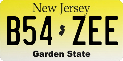 NJ license plate B54ZEE