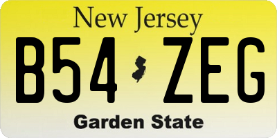 NJ license plate B54ZEG