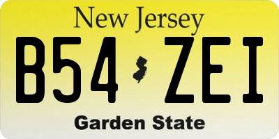 NJ license plate B54ZEI