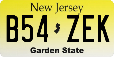 NJ license plate B54ZEK