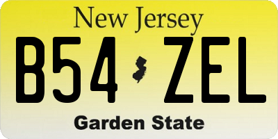 NJ license plate B54ZEL