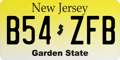 NJ license plate B54ZFB