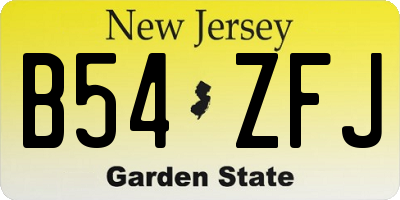 NJ license plate B54ZFJ